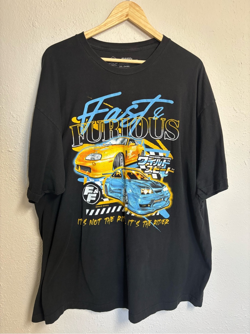 Fast & Furious JDM Cars Graphic Tee Black Mens 3XL